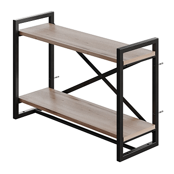 Полка навесная GUTTA 470х690х250 (2 полки) черный/эвок Полка навесная GUTTA 470х690х250 (2 полки) черный/эвок